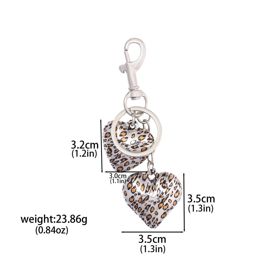 New Fashion Leopard Print Bag Charm Keychain Bow Shaped Heart Shaped Leopard Print Charm Keychain For Women Bag Trend Charm