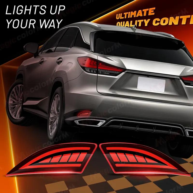 For Lexus RX350 RX450h Base F Sport 2020 2021 2022 Rear Bumper Reflector Lights Auto Driving Dynamic Turn Signal Brake Lamps 12V