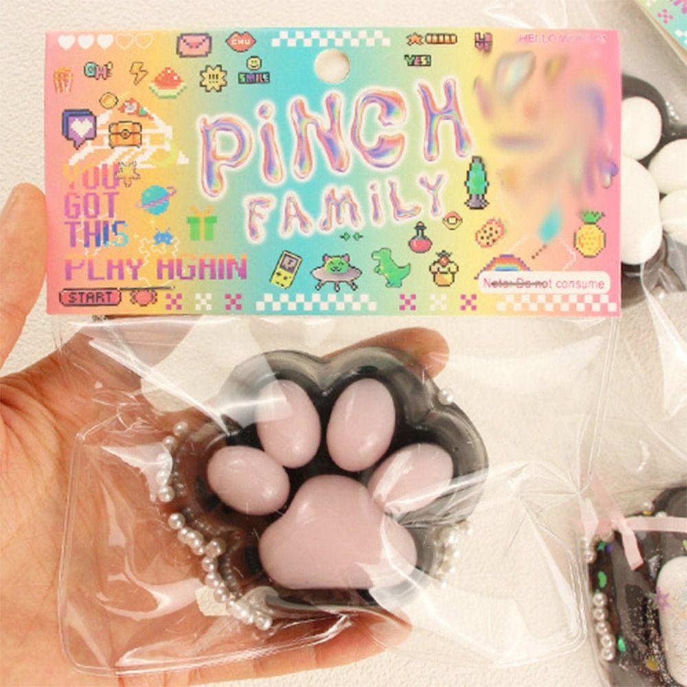 Cat Paw Mochi Taba Squishy Fidget Toy Antistress Black Cat Foot Slow Rebound Pinch Decompression Squeeze Toy Stress Relief Toy