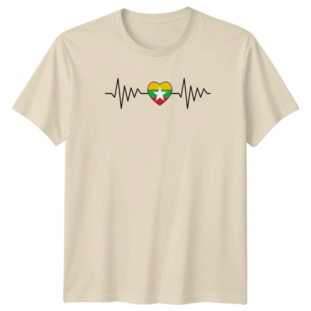 Myanmar Heartbeat EKG TShirt Myanmar Pride Birthday Gift For Him And Her