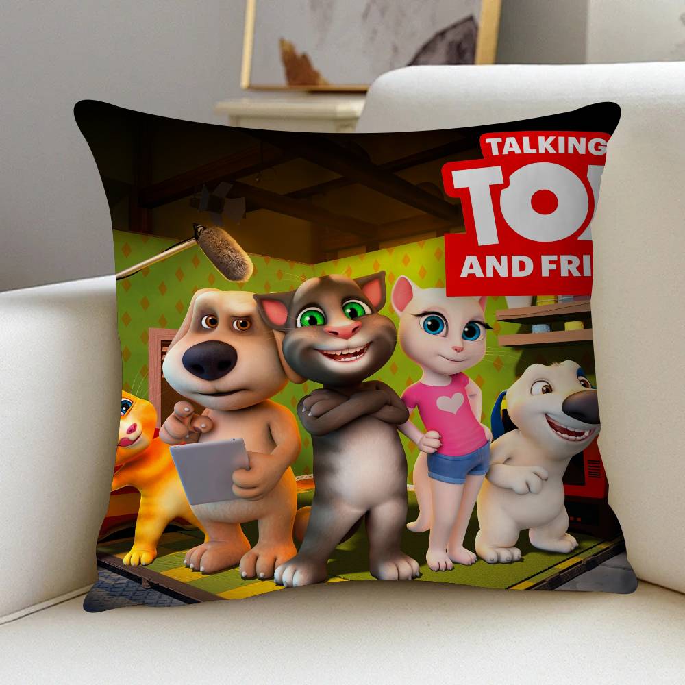 Talking Tom And Friends Maple Design Cushion Cover Happy Autumn Harvest Decor Holiday Decorati Pillow Cover