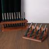Walnut Wood Test Tube Rack Multifunction Desk Pencil Organizer Pen Holder Phone Stand Stationery Storage Office School Supplies