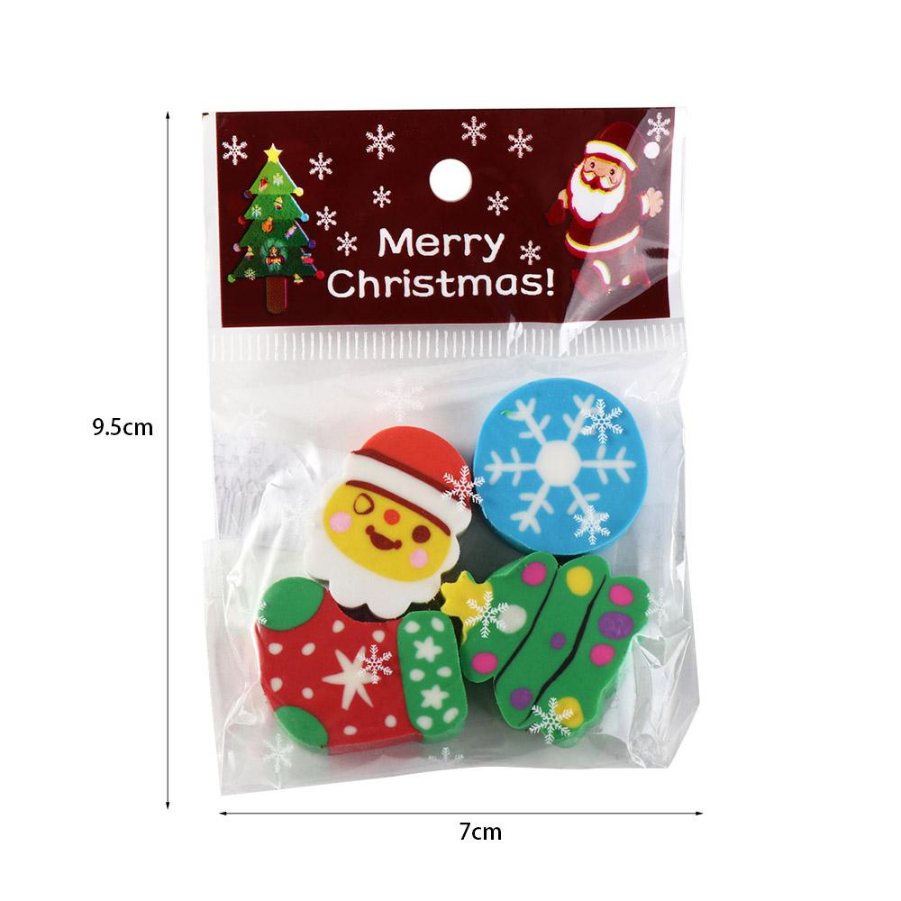 Kawaii Christmas Erasers Cartoon Christmas Eraser Set Stationery Prize Gift  Primary School Student