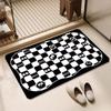Black and White Simple Carpet Diatomaceous Earth Mat Water Absorbent Quick-Dry Mat Non-Slip Foot Mat for Home Bathroom Kitchen Toilet Entrance