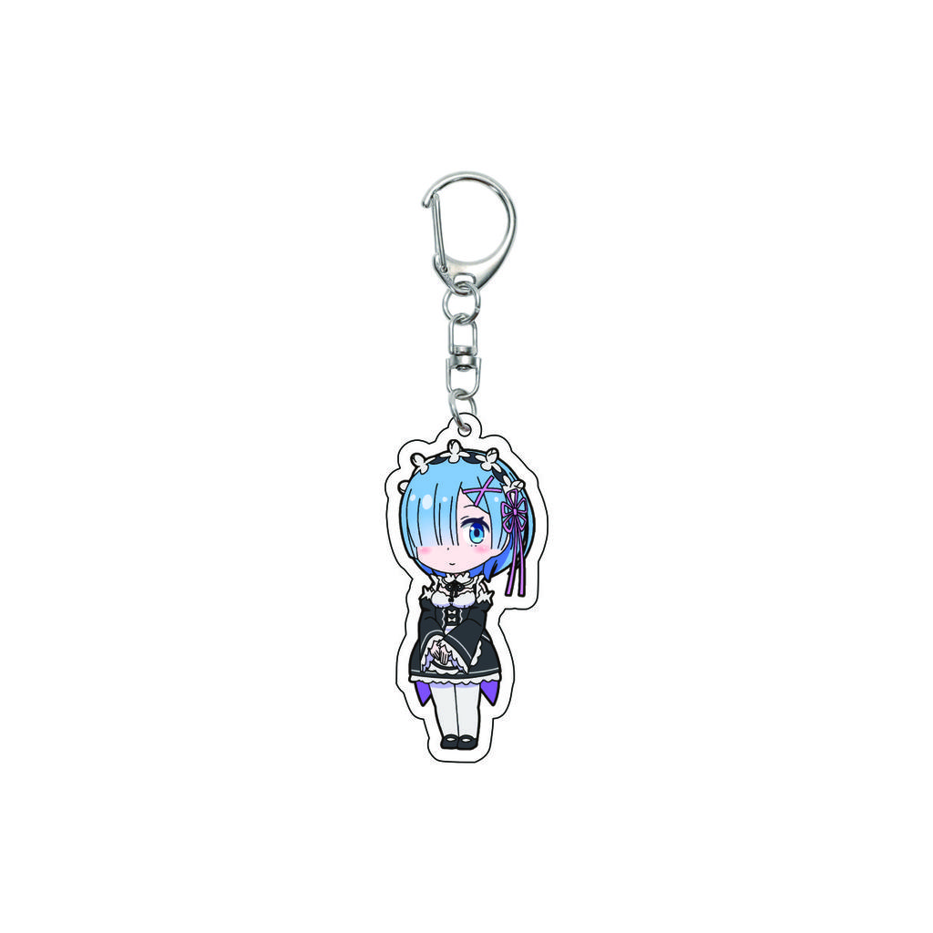 55MM Anime Re:ZERO - Iniziare la Vita in un Altro Mondo Portachiavi Natsuki Subaru Emilia Portachiavi Piastra Modello Acrilica Regali di Natale