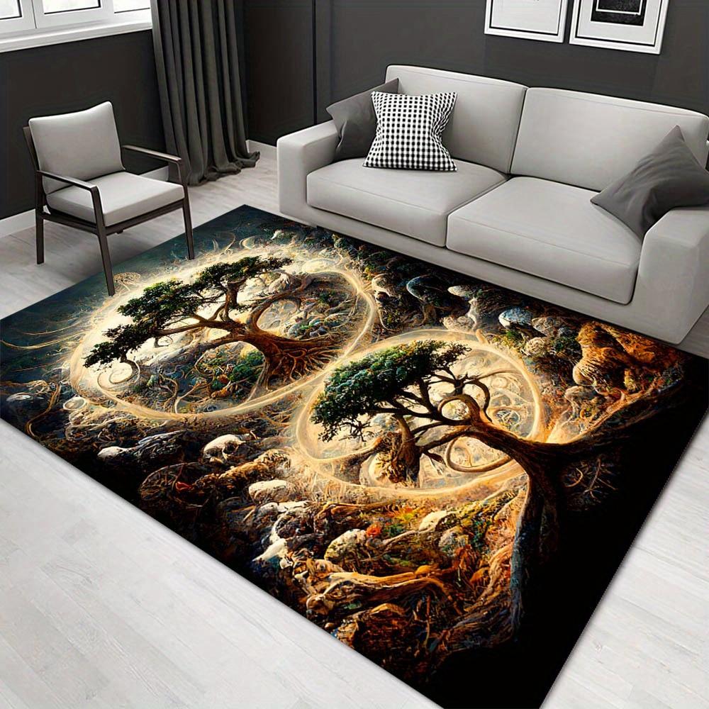 

1pc 1403177539Pattern Carpet, Area Rug For Living Room Bedroom Room Bed Chair Laundry Entryway Corridor Yard Non-slip Outdoor Camping Rug Fl 60cm by 90cm