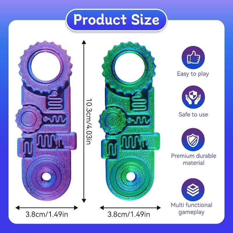 2025 New 3D Printed Fidget Ring Toys, 5-in-1 3D Printed Gear Ball Stress Sensory, Mindful Meditation Gear Toys for Stress and Anxiety Relief