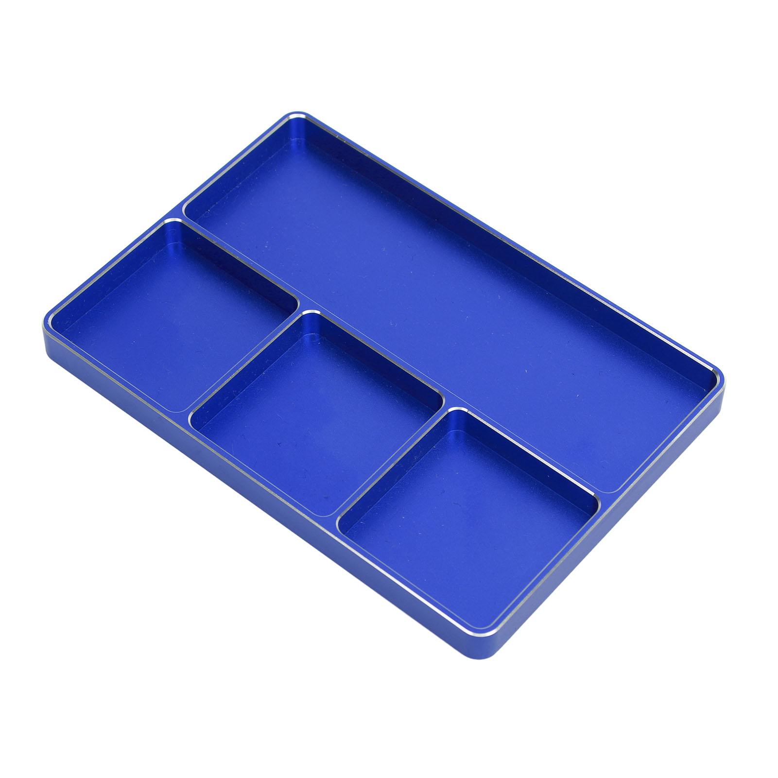 

RC Лоток для гвинтів для ремонту 4 відділення Алюмінієвий лоток для гвинтів з магнітною підкладкою для 110 18 RC Автомобіля RC синій