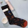 Bonne Maison: Retro-Ölgemälde-Socken für Damen, mittelhoch, luxuriös, französisch, bis zur Wade