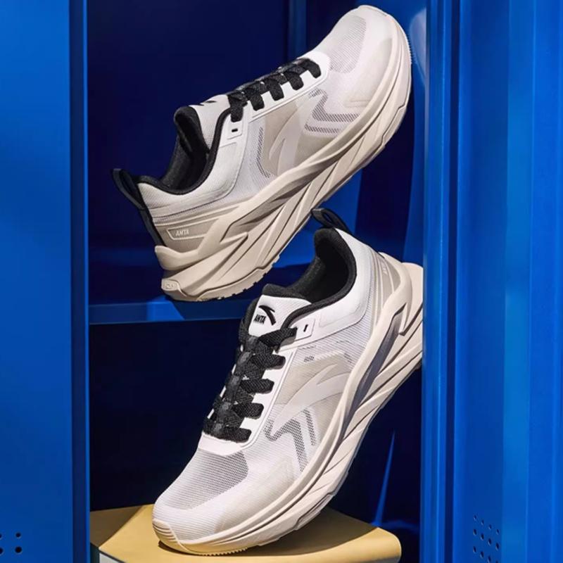 Anta Slip Resistant Abrasion Resistant Low Top Training Shoes Men's Beige 912528892-2