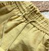 Women's Yellow Ruffled Wide-Leg Summer Shorts with Elastic Drawstring Waist