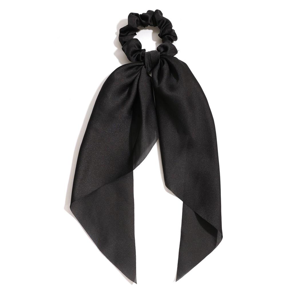 Spring Satin Knot Triangle Scarf: Solid Color Hair Accessory for Women & Girls