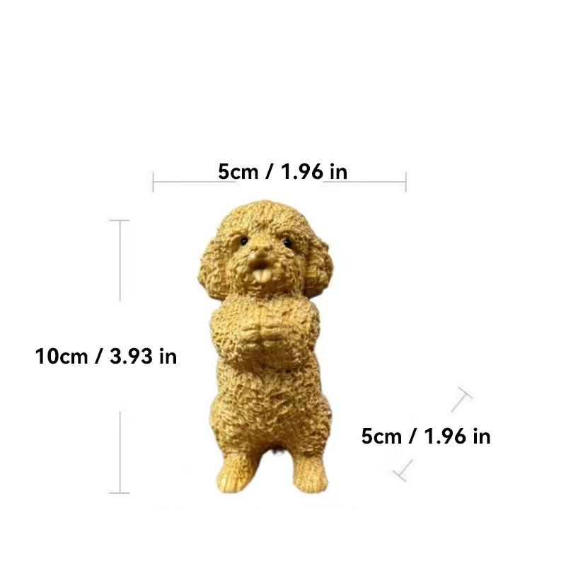 wood carving Teddy Dog Animal model Figurine Hand carved solid wood Cute Home Room Office figurine decoration Small gift