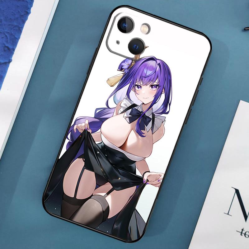 

Чехол для телефона Genshin Raiden Shogun Sexy для iPhone 15 14 Pro Max 11 13 12 Mini X XR XS Max SE 2020 7 8 Plus Cover Capa iPhone SE 2020