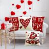 Valentine's Day Dwarf Pillowcase Linen Heart Printed Pillowcase