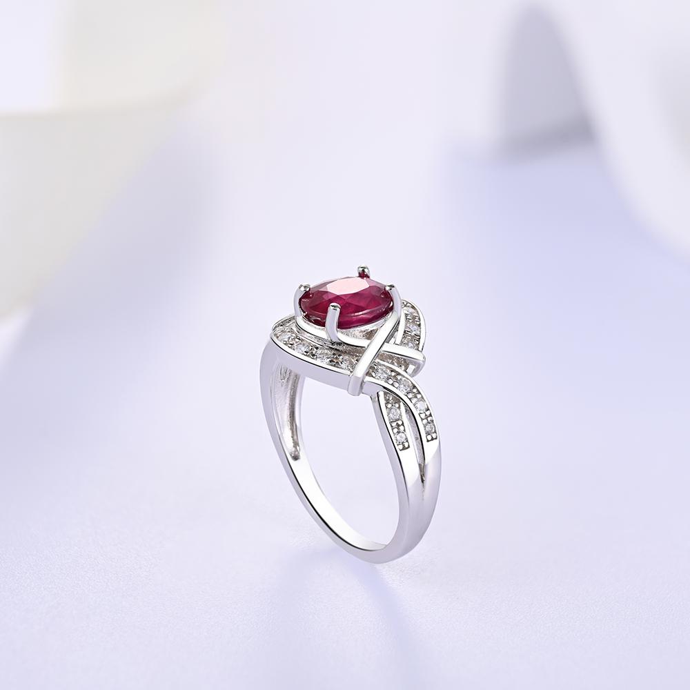 Bolaijewelry Gorgeous Design Natural Filled Ruby Silver Ring Precious Gemstone Exquisite Jewelry for Women