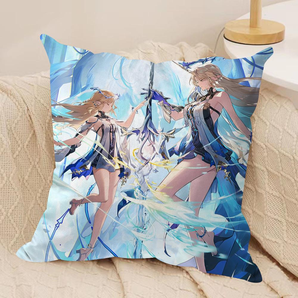 Brant WWuthering Waves Cushion Cover Soft Plush Throw Pillow Cover  DoubleSided Printed Cushion Case  Cozy Sofa  Home Decor 30x30cm