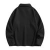 Herren Retro Strukturierte Polo Kragen Strick Kapuzenpullover - Lässiger Uni Farbe Pullover Stil