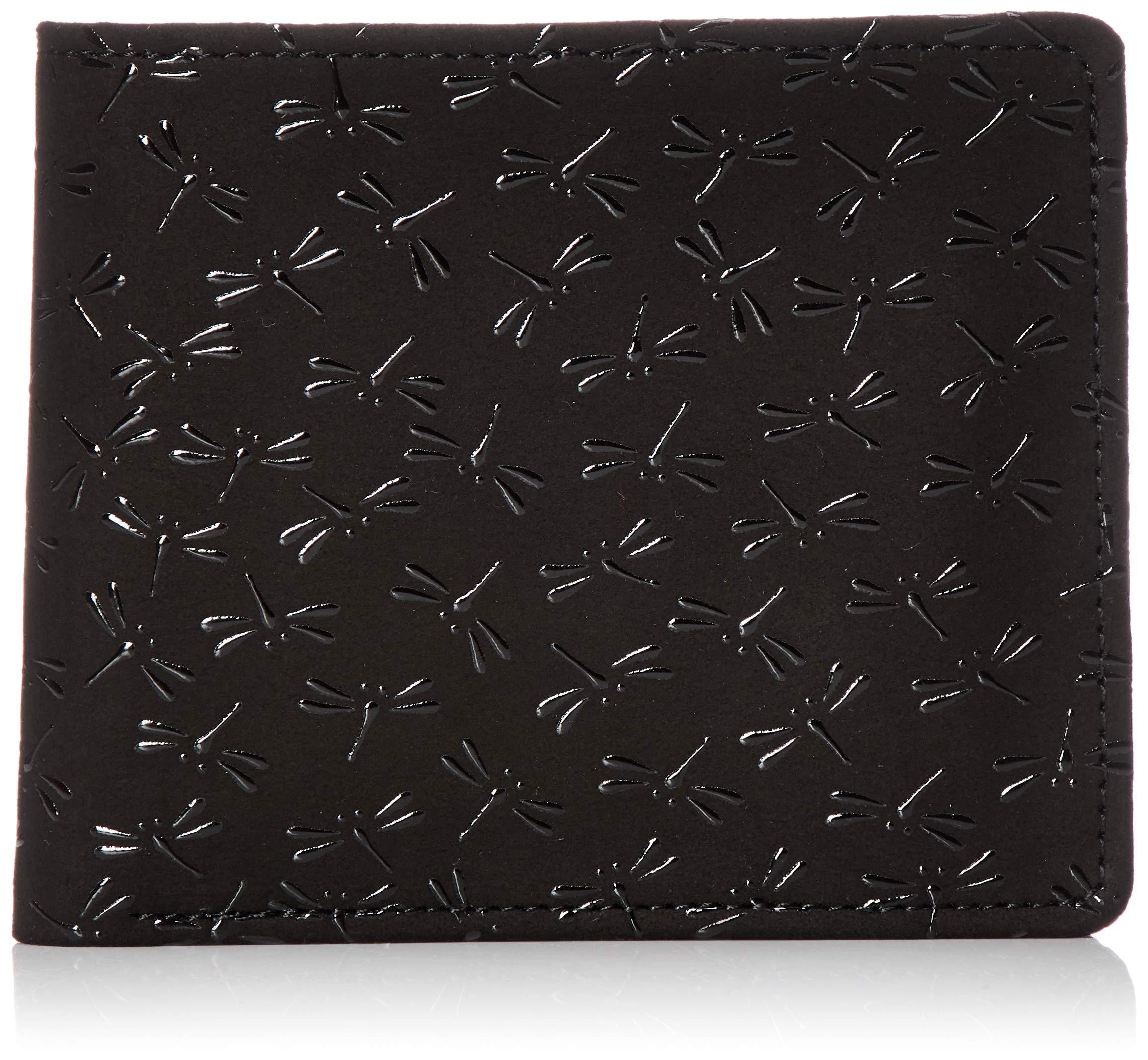 

wallet bill compartment J Black deerskin x black lacquer dragonfly pattern [Indenya] Bi-fold 2006-01-008