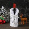 Christmas Wine Bottle Decoration Plush Snowflake Wine Bottle Covers Red Clothes Dress Gold Snowflake Set New-Year Table Decor
