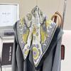 Scarf with print, women' synthetic silk, gift scarf, 70x70