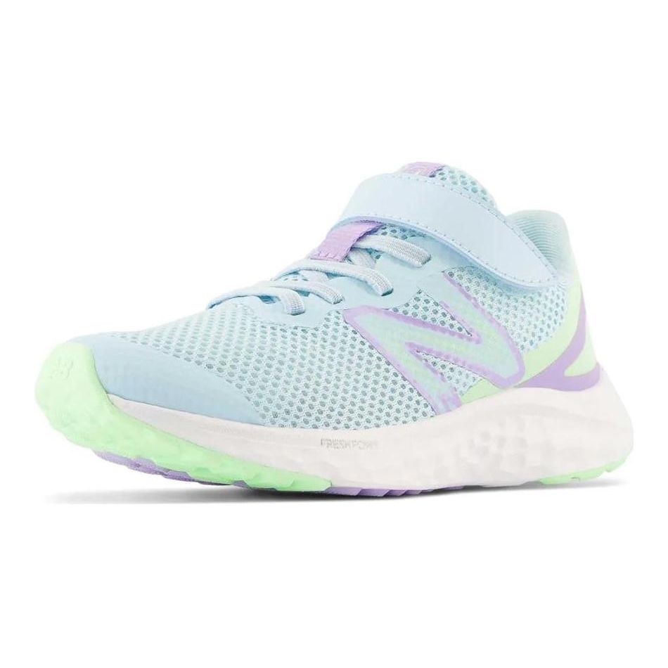 New Balance Fresh Foam Arishi V4 Bungee Lace Top Strap Little Kid Blue Lilac Glow Kids Sneakers Green-Aura PAARIBL4