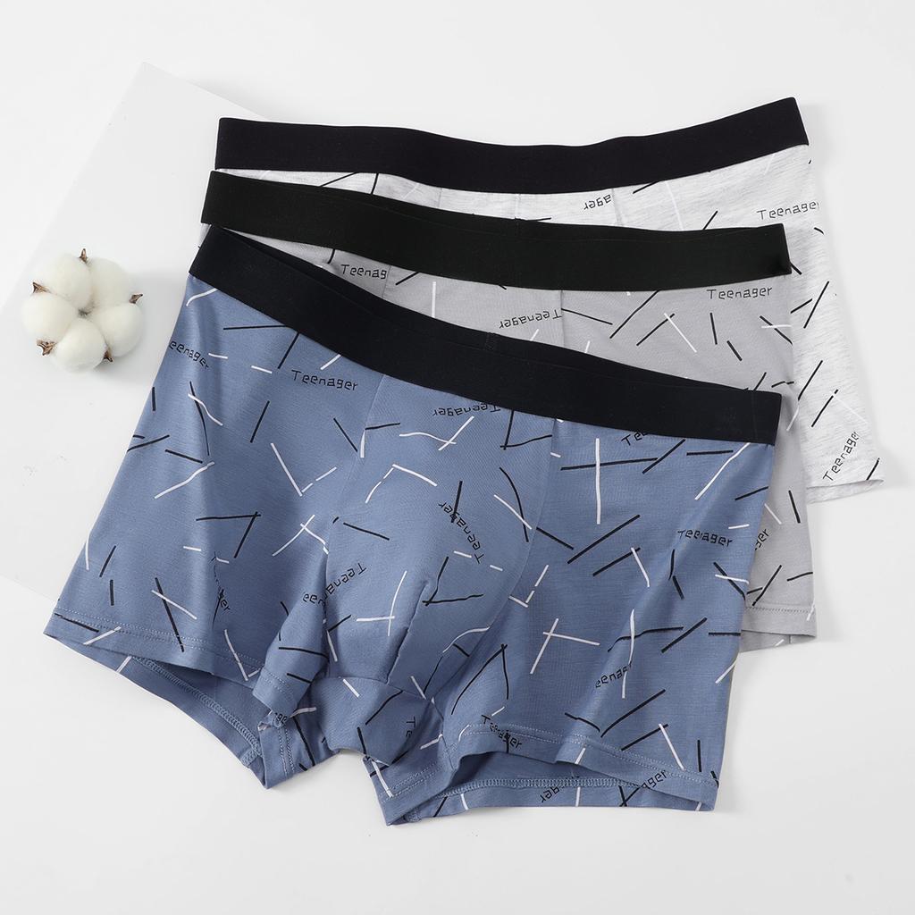 Fenteng [Light Luxury Modal] 3-pack printed boxer shorts men's underwear 10A antibacterial 100% cotton crotch