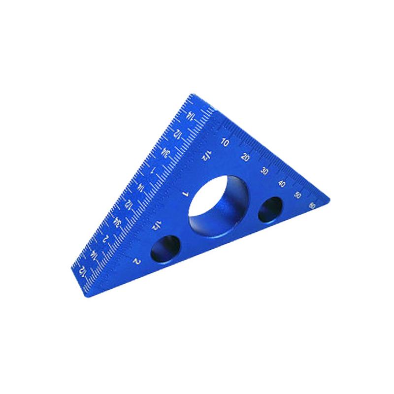 Right Angle Ruler Aluminum Alloy Pocket Square DIY Woodworking Triangle Ruler Height Measuring Gauging Woodworking Tool 1pcs синий
