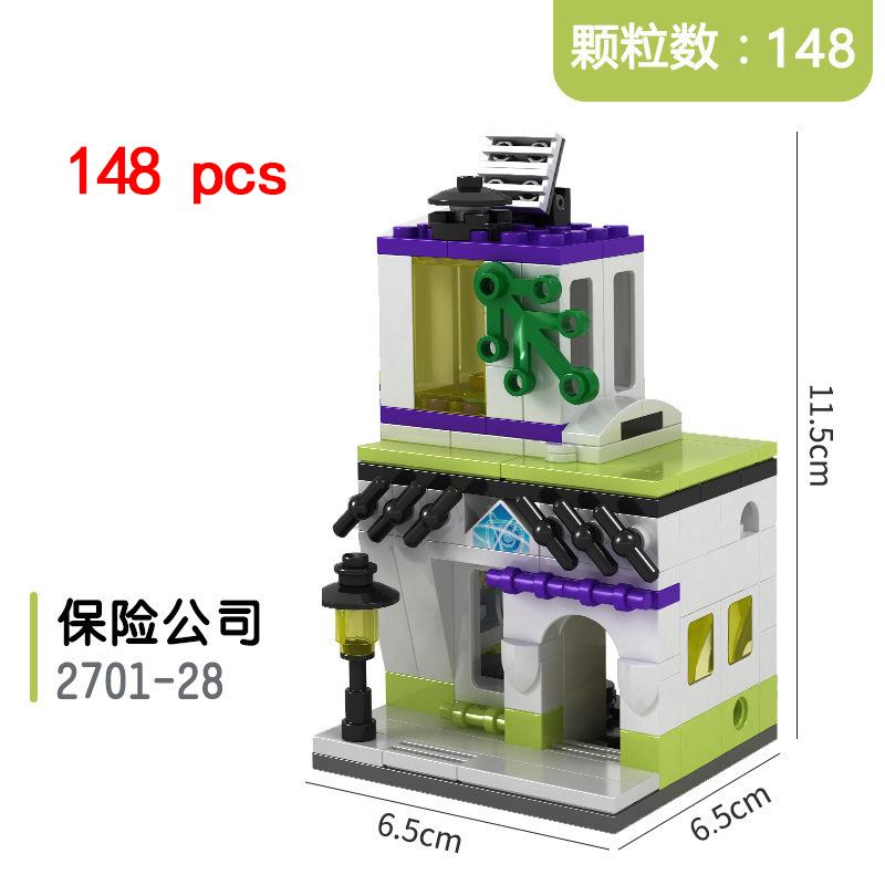 City Miniature Views Mini Street Coffee Shop Model Building Blocks Kits Bricks Kids Toys Girls Boys Flower Food Retail Store