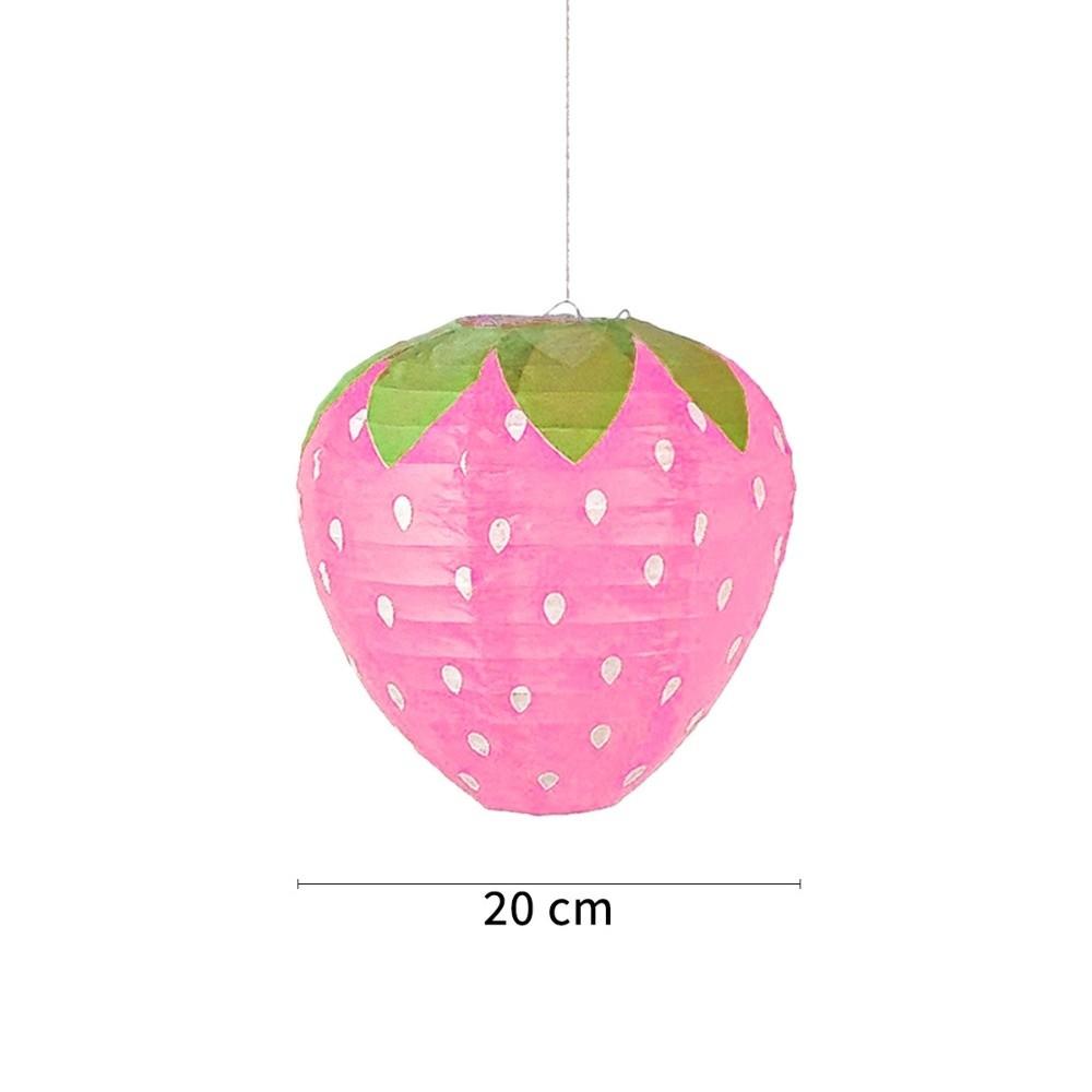 3PCS Pink Red Color 3D Strawberry Lantern Strawberry Shape Handheld Type Children's Lantern 3D Design Hanging Pendant