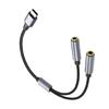 TypeC to 3.5mm Headphones Mic Splitters Adapters for Double-Plug Gamings Headsets