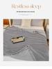 Striped Coral Fleece Flannel Blanket - Air Conditioning Nap Blanket, Solid Color, Ideal Office Gift
