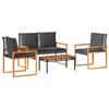 VidaXL Garden Lounge Set with Cushions 4 Pcs, Patio Seating, Furniture Set, Backyard Terrace Furniture 365858
