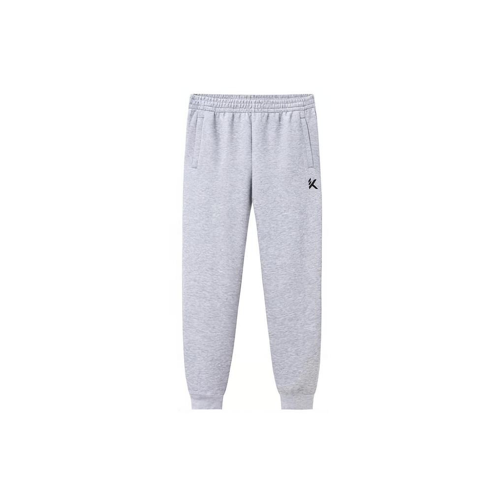 Anta Basketball Series Solid Color Mid-Waist Tapered Knit Sports Pants Men Bottoms Gray Heather-Gray 152411304-3