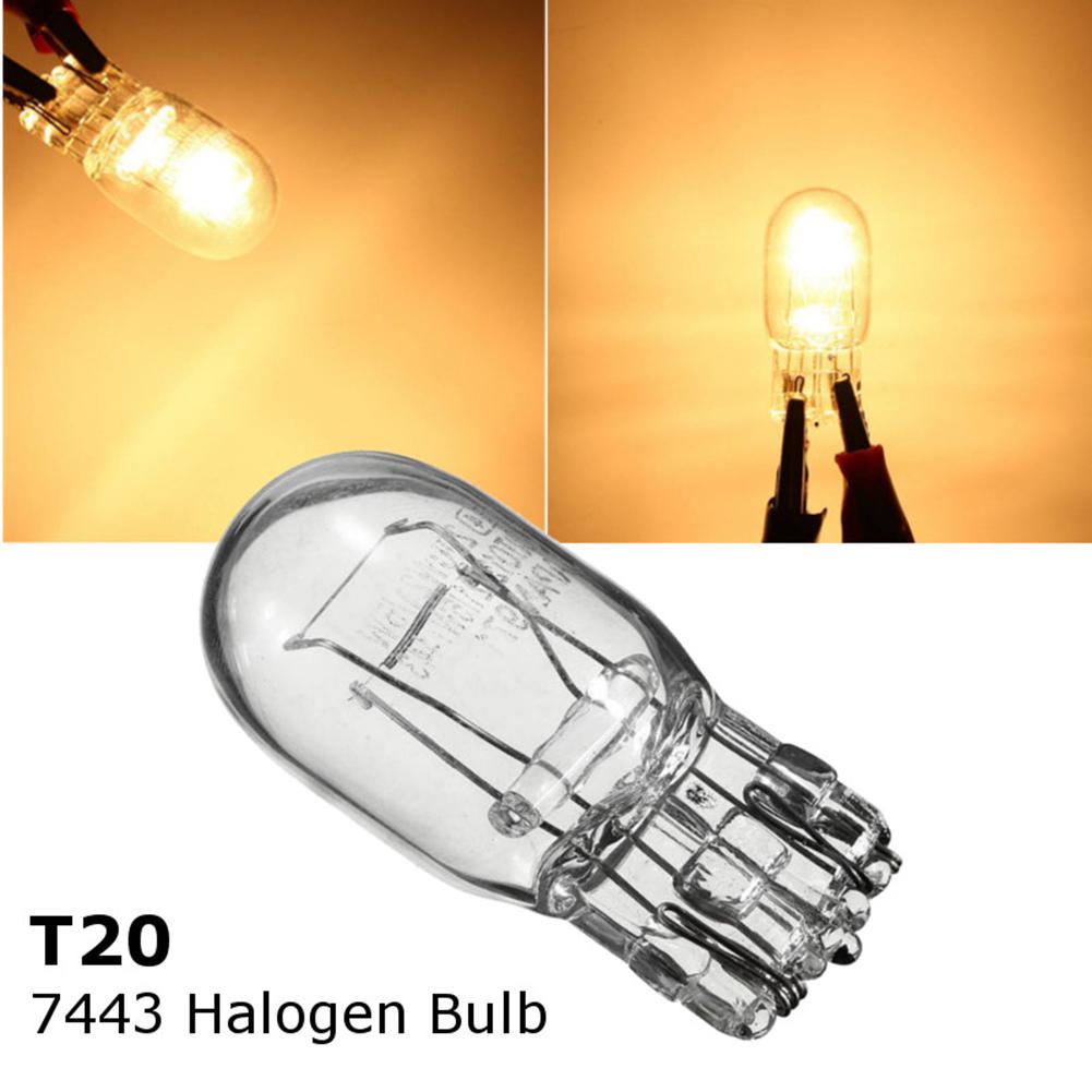 2Pcs T20 Halogen Lamp Glass Daytime Running Light Turn Signal Light Stop Brake Tail Lamp Bulbs 7443 W21/5W Bulbs 7