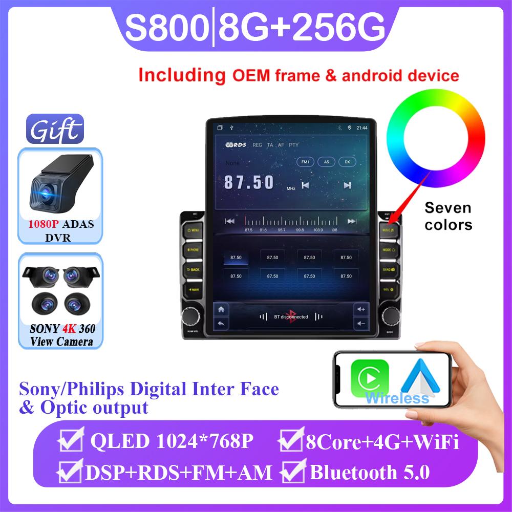 9.7inch Car Carplay For Tesla Style Honda Accord 7 2003-2007 Android 14 Stereo Multimedia Video Player GPS Car Radio Navigation