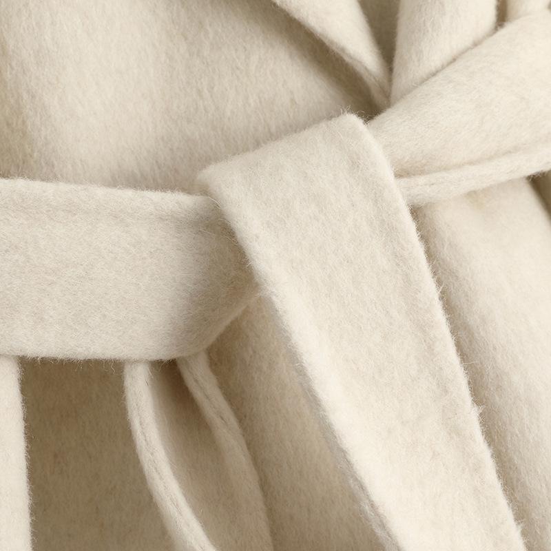 Palton de Cașmir Dublu-Față în Culori Bomboană pentru Femei 2024 - Lungime Medie, Îngroșat pentru Toamnă/Iarnă