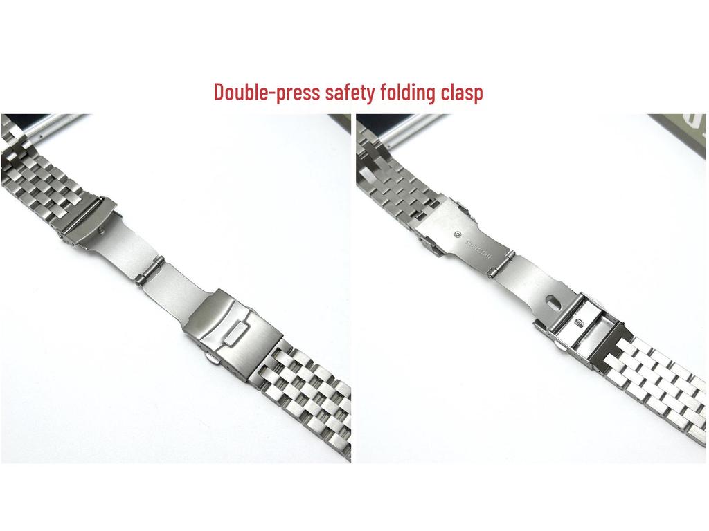 Stainless Steel Tank Chain Watch Band for Seiko Turtle SRP773/775/777/A21, 22mm
