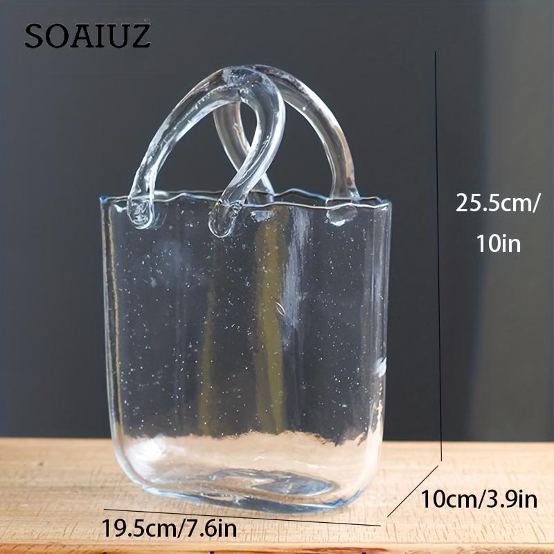Elegante geometrische Handtaschenvase – schickes längliches Glasdekor für hydroponische und traditionelle Arrangements