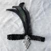 Headband Red Black Feather Pearl Headband Retro Party Props Dress Accessories