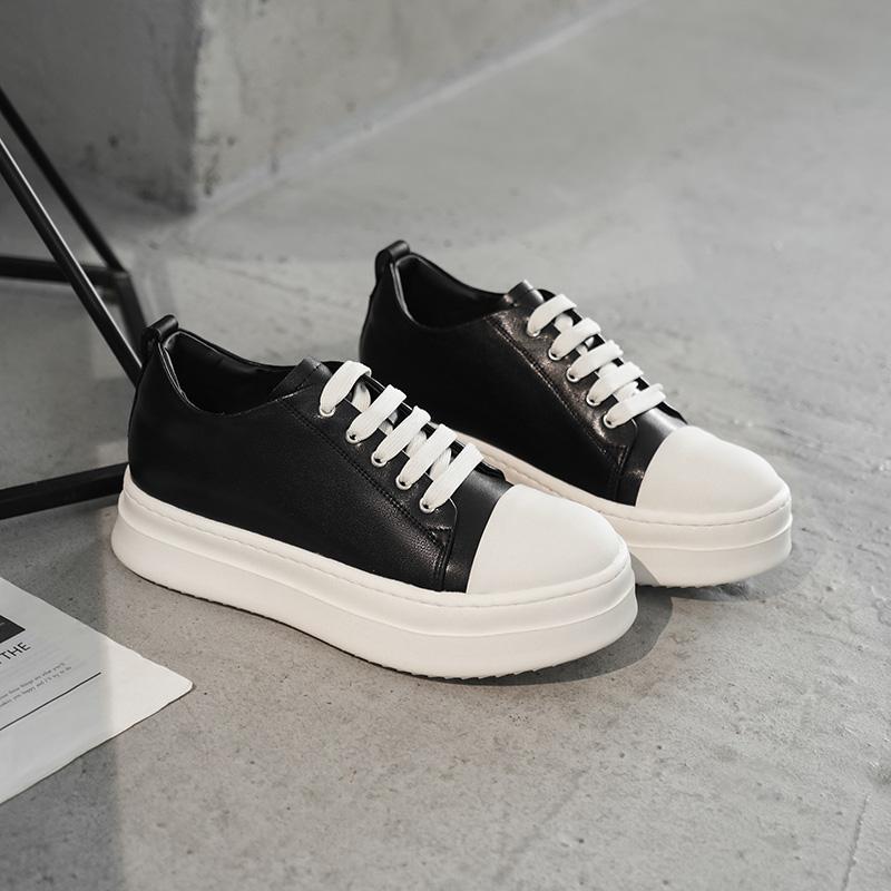 Fashion Genuine Leather Men's Upscale Casual Shoes Comfortable Vulcanize Shoes Luxury Brand Male Skateboard Footwear Versatile Sneakers