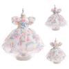 3-8 Years Baby Summer Girls Dress Newborn 1st Birthday Princess Party Dresses Colorful Voile Toddler Clothes Infant Girl Wedding Gown