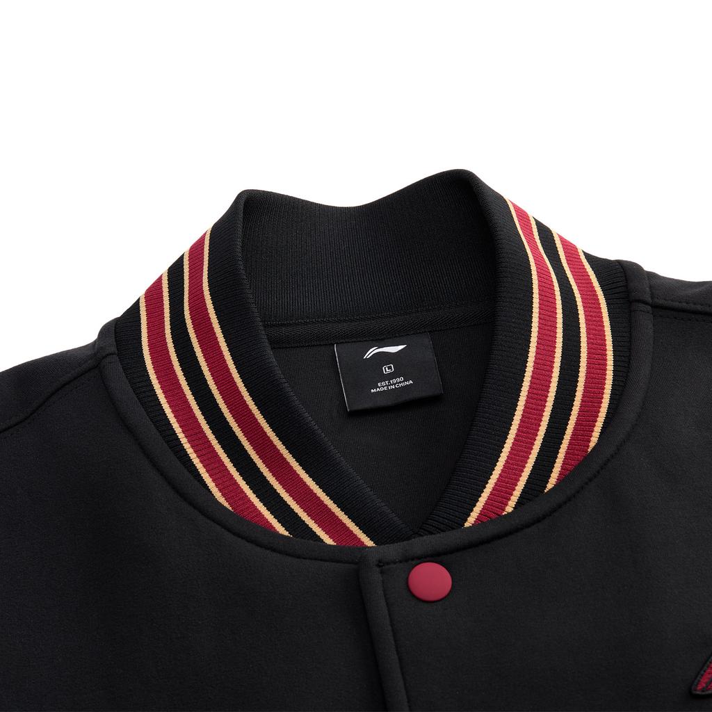 Li Ning Badminton Series Letter Pattern Couple Baseball Jacket Unisex jackets AFDWJ89-1