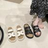 22 Spring and Summer New Sandals Sports Style One-character Open-toed Thick-soled Sandals