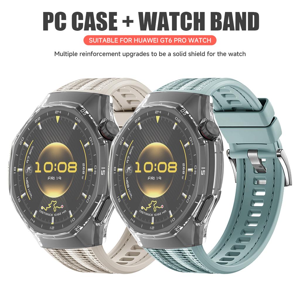 Pletený nylonový pásek+Tvrzené sklo+PC pouzdro Pro Huawei Watch GT6 Pro Sportovní řemínek Kryt proti pádu Pro GT 6 Pro Náramek+Pouzdro