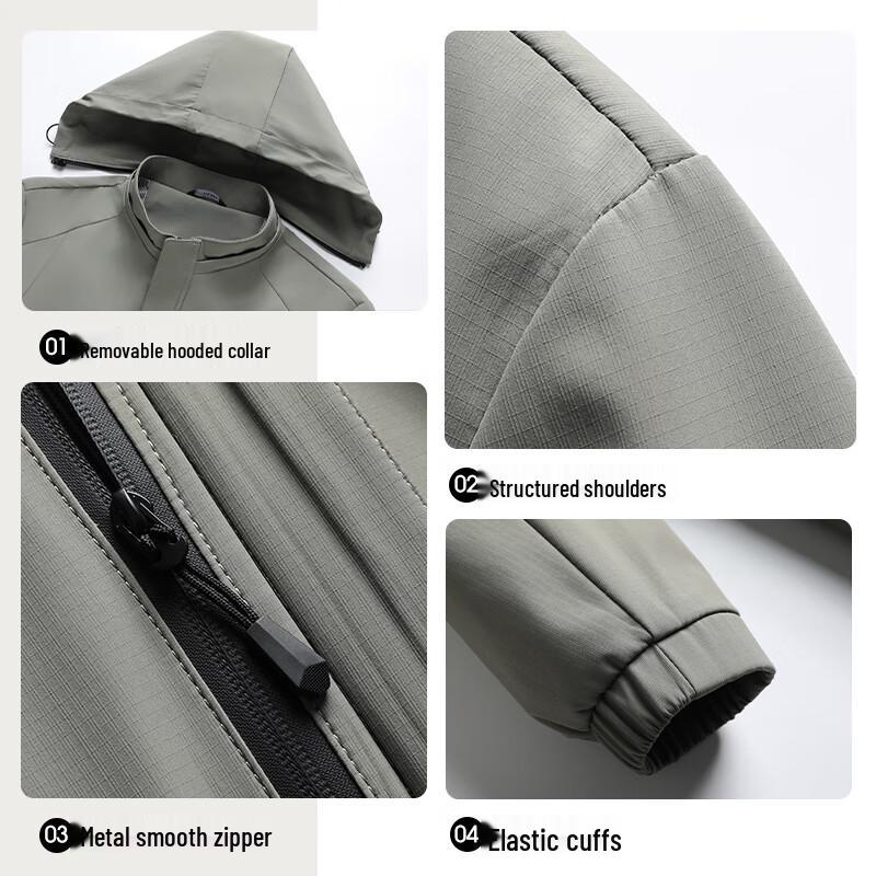 Shanshan Men's Detachable Hooded Business Casual Jacket