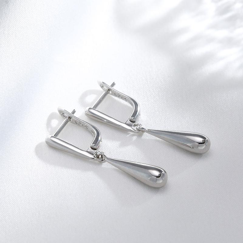 Fashion Glossy Dangle Earrings Rose Gold Simple Water Drop Long Earrings For Women High Quality Daily Fine Jewelry