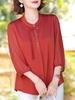 Women's Chinese Style Xiangyunsha Shirt - Mom's Summer 2026 Collection for Middle-Aged and Elderly
