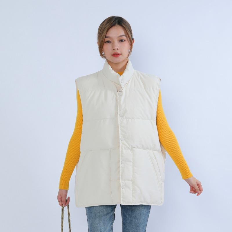 Feather Loose White Duck Down Simple Sleeveless Stand-up Collar Vest Women's New Down Vest