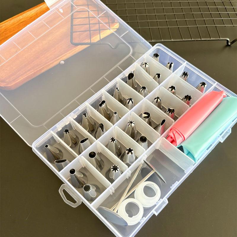 Stainless Steel Decorating Nozzle Bag Boxed Bean Cookie Puff Squeezing Nozzle Novice Diy Cream Cake Decorating Tool